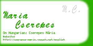 maria cserepes business card