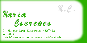 maria cserepes business card